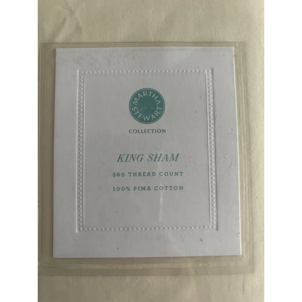 Martha Stewart Collection Cream King Pillow Sham Macy's NWT Pima Cotton 360 TC